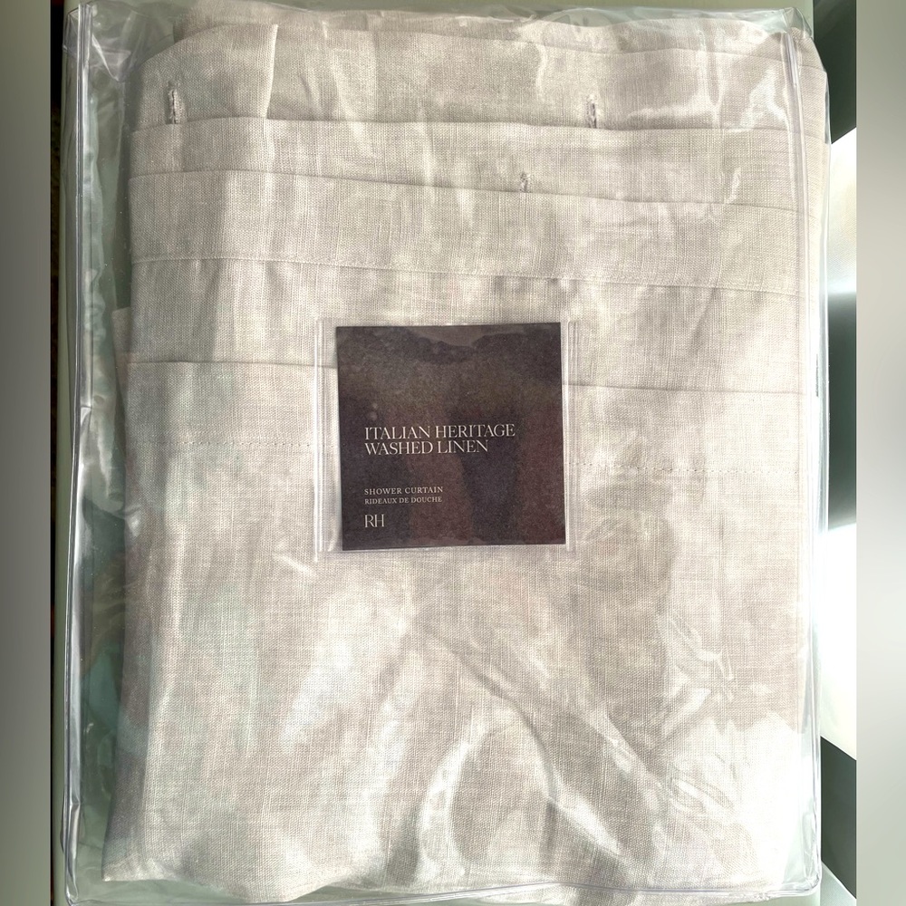NWT Restoration Hardware RH ITALIAN HERITAGE WASHED LINEN SHOWER CURTAIN 72x84